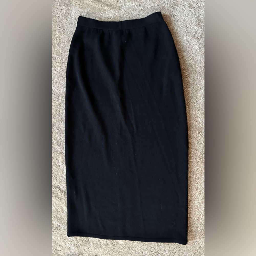 St. John Classic Black Maxi Skirt